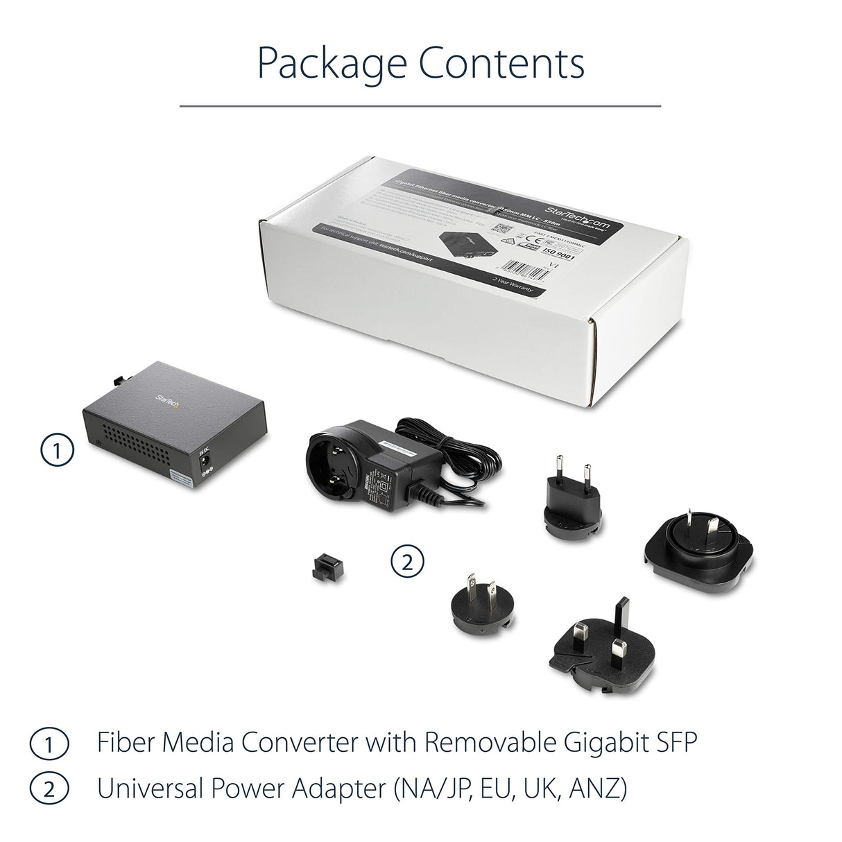 StarTech.com Conversor Compacto de Medios Ethernet Gigabit a Fibra Multimodo LC - 550m - Con transceptor MM SFP