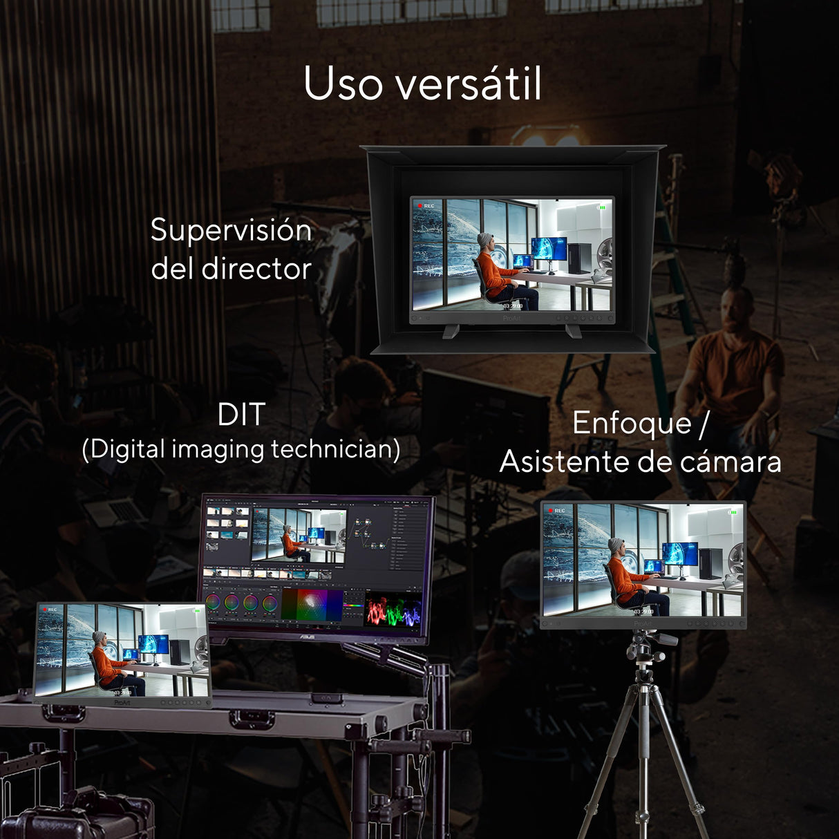 ASUS ProArt Display PA16USV - Monitor Profesional de 15,6", 4K UHD (3840 x 2160), IPS, HDR-10, 100% sRGB, Rec.709, ΔE<2, Calman, 12G-SDI, HDMI, USB-C, Caja Reutilizable, sostenibilidad ecológica