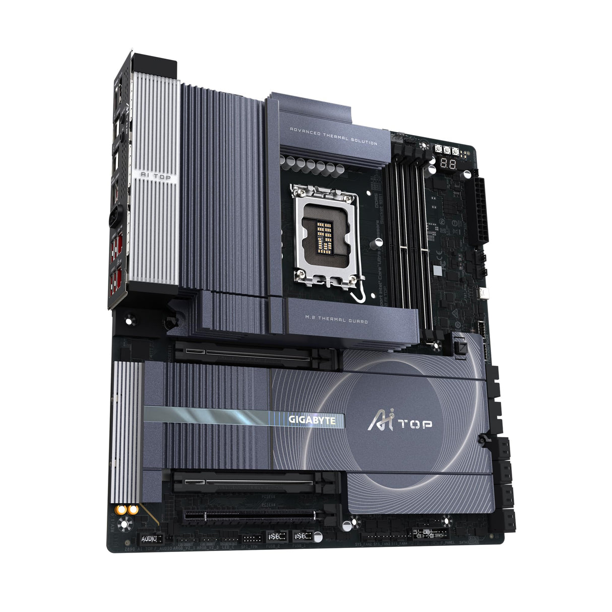 GIGABYTE Z890 AI Top Placa Base - CPUs Intel Core Ultra (Serie 2), VRM de 16+1+2 Fases, hasta 9500 MHz DDR5 (OC), 1xPCIe 5.0 + 3xPCIe 4.0 M.2, Wi-Fi 7, LAN 10 GbE, Thunderbolt 5