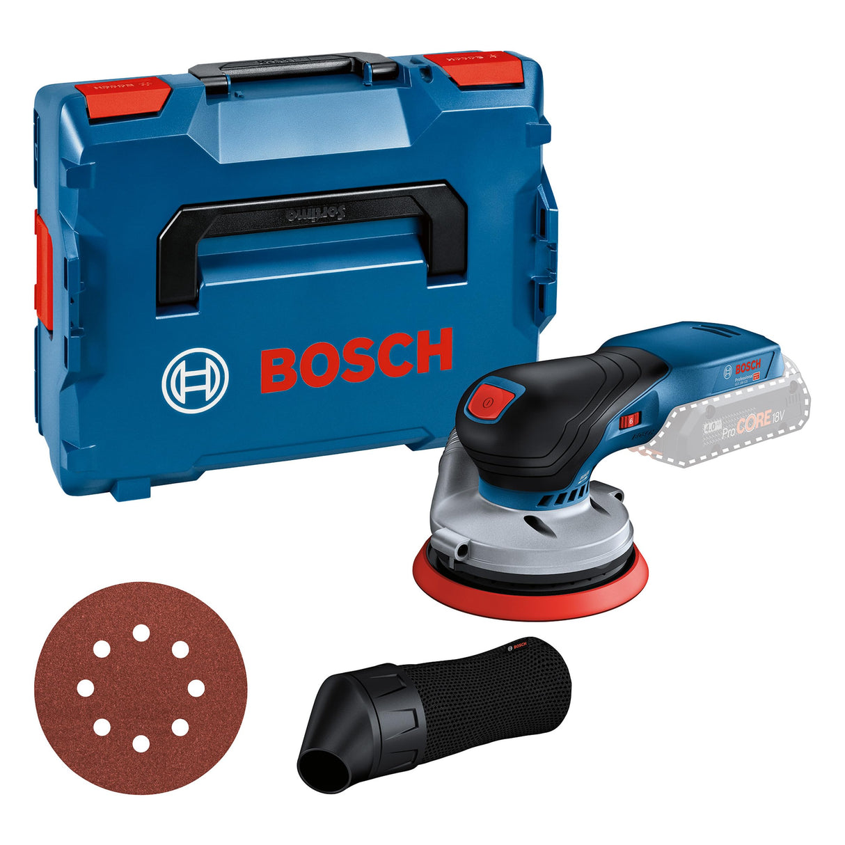 Bosch Professional 18V System GEX 18V-125 - Lijadora excéntrica a batería (Brushless, Ø plato 125 mm, bolsa para polvo, sin batería, en L-BOXX)