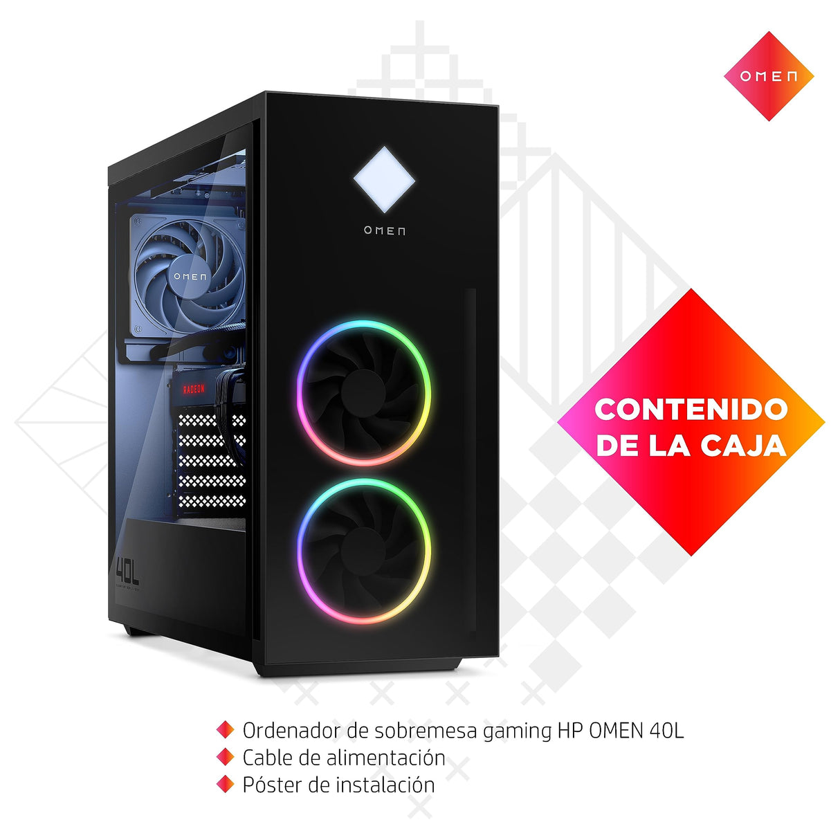 HP OMEN 40L GT21-0076ns Gaming PC, Ryzen 5000, NVIDIA GeForce 3060Ti (12 GB), Windows 11 Home, 16 GB RAM, 1TB SSD, 5600X, 512GB SSD