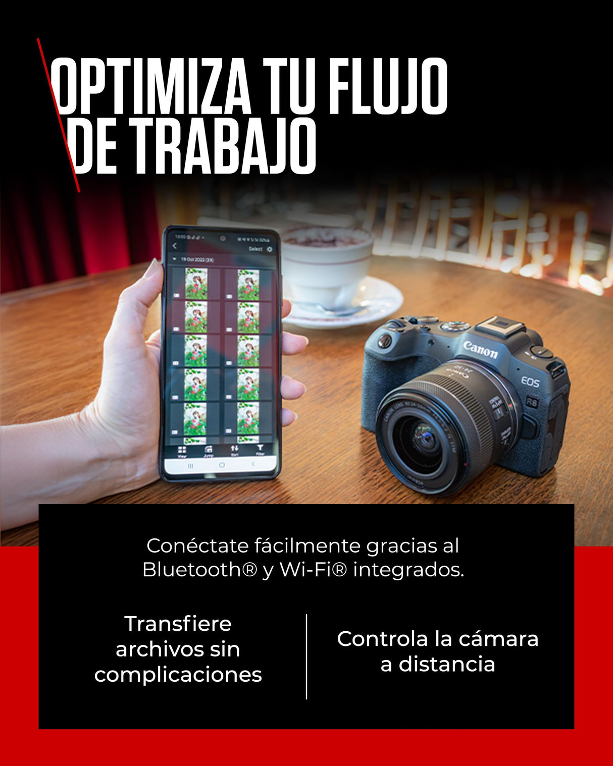 CANON EOS R8 Cámara Mirrorless + Objetivo RF 24-50 mm F4.5-6.3 IS STM + 2X Baterías (Kit de Batería Adicional), Cámara Evil Full Frame (24,2 MP) -6.5 EV, Vídeo 4K 60 fps, Dual Pixel CMOS AF II, Negro