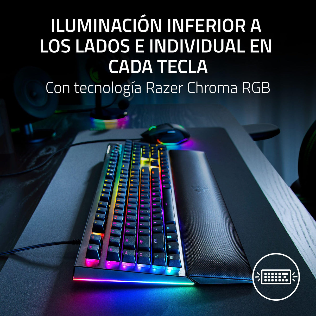 Razer BlackWidow V4 - Teclado mecánico gaming con Chroma RGB (Switches mecánicos verdes , 6 teclas macro dedicadas, ABS de doble inyección) US-Layout | Negro