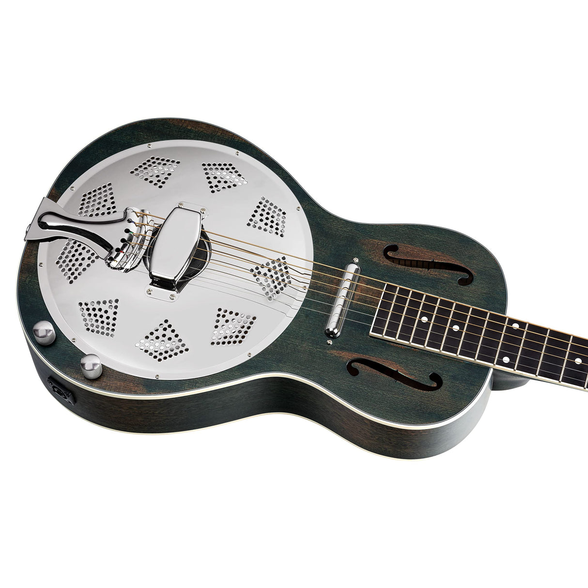 Ortega Guitars Americana Series - Guitarra resonadora vintage – electroacústica con barra de labios – Madera de caoba con acabado satinado desgastado (RRG30E-DD)