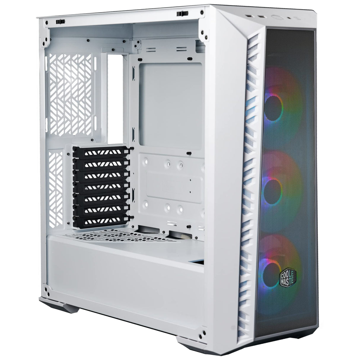 Cooler Master MasterBox 520 Mesh Caja PC - Media Torre ATX con 3 Ventiladores Preinstalados, Múltiples Configuraciones de Flujo de Aire, Paneles Frontal Mallado y Lateral TG, Controlador ARGB - Blanco