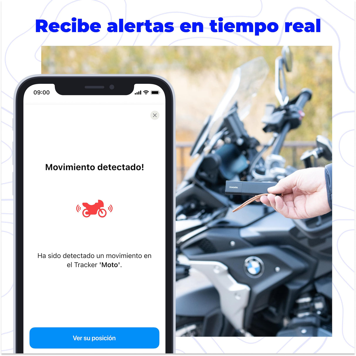 Invoxia Localizador GPS Classic - Suscripción Incluida - para Coches, Motocicletas, Bicicletas, Niños - Alertas de Movimiento e Inclinación - hasta 6 Meses de Vida de la Batería, surtido