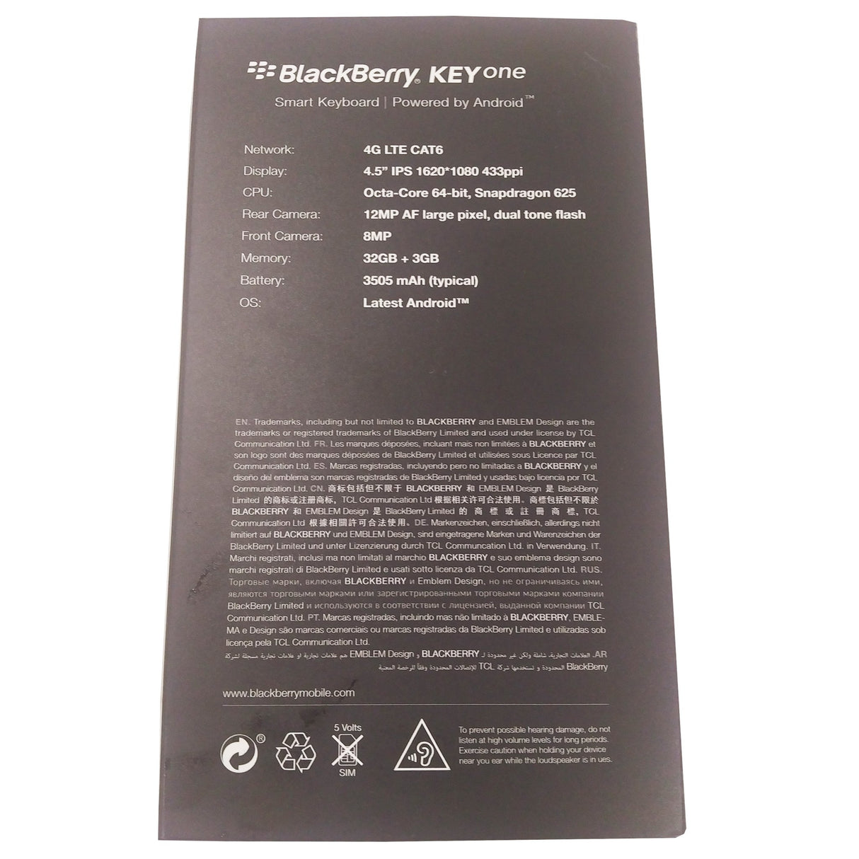 Blackberry KEYone 4G 32GB Negro, Plata - Smartphone (11,4 cm (4.5"), 32 GB, 12 MP, Android, 7.1, Negro, Plata)