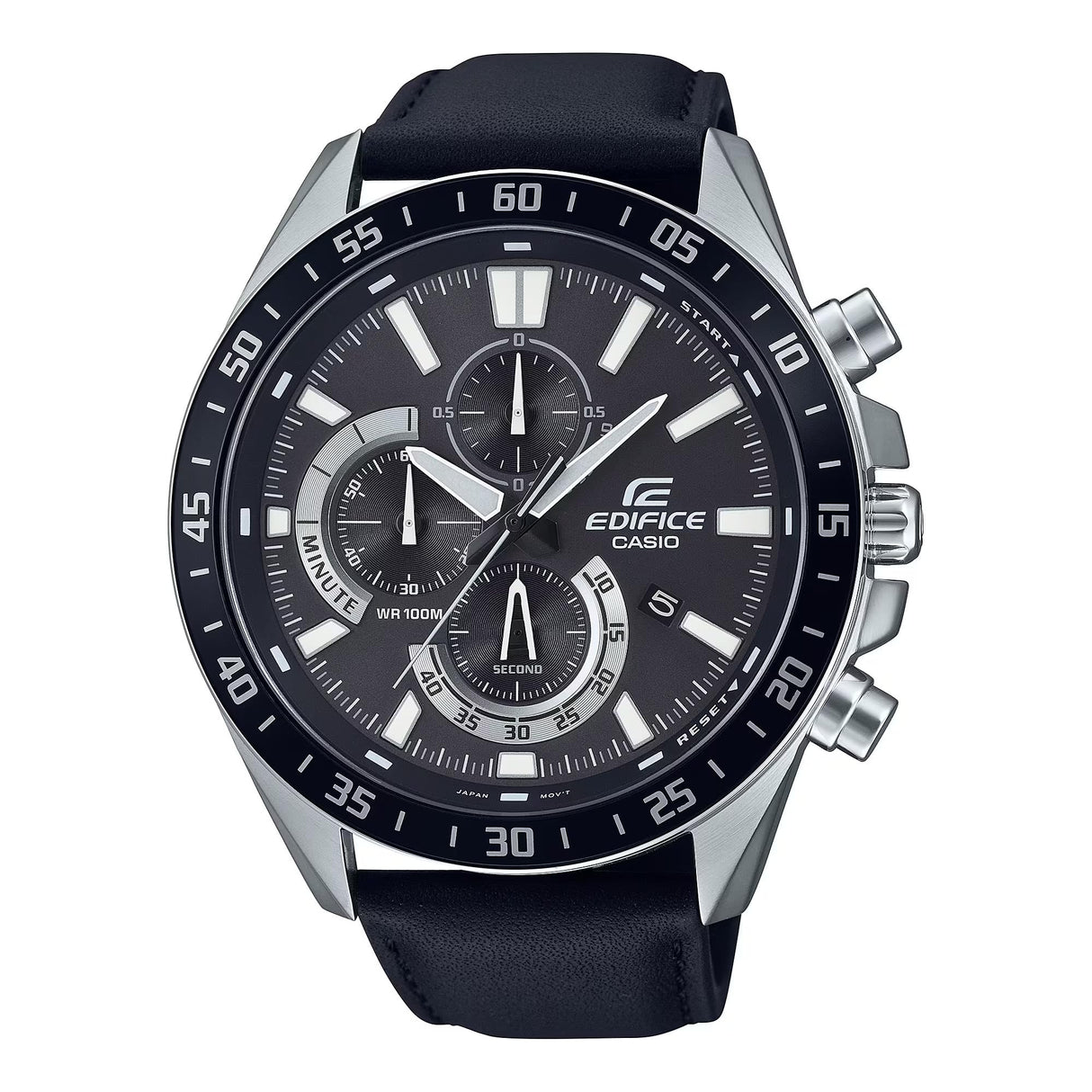 CASIO - Montre en cuir veritable - EDIFICE - Noir