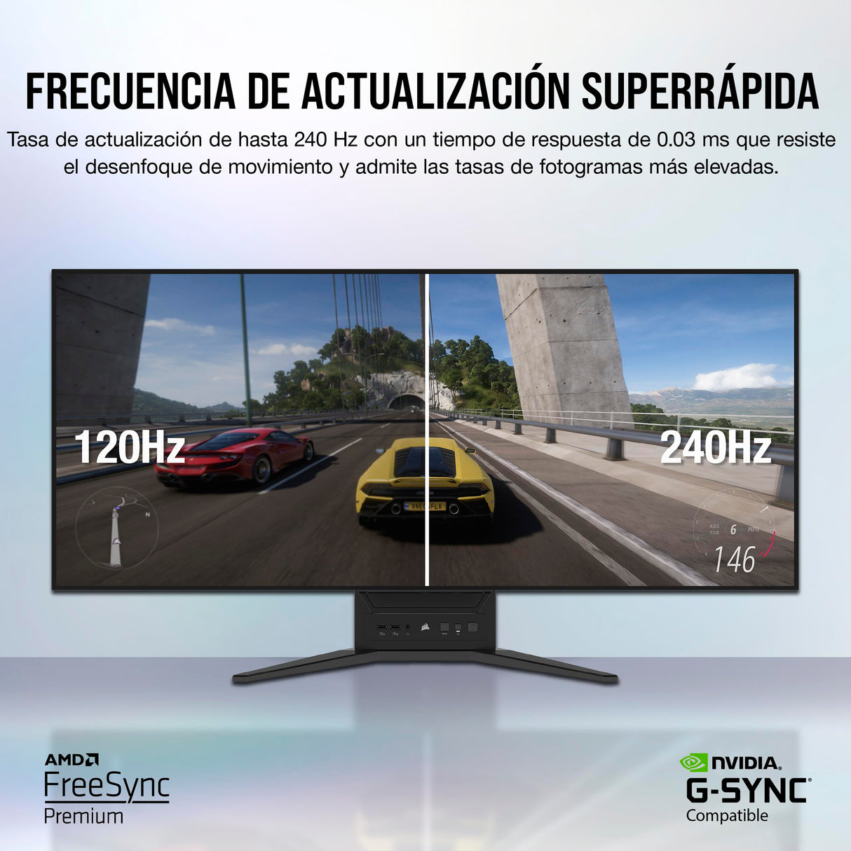 Corsair XENEON Flex 45WQHD240 Monitor de Juego - 45 Pulgadas OLED WQHD (3440 × 1440) Monitor Flexible, 240 Hz, Compatible con NVIDIA G-Sync, AMD FreeSync Premium - Negro