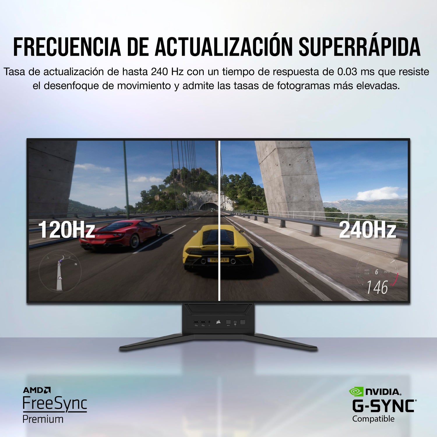 Corsair XENEON Flex 45WQHD240 Monitor de Juego - 45 Pulgadas OLED WQHD (3440 × 1440) Monitor Flexible, 240 Hz, Compatible con NVIDIA G-Sync, AMD FreeSync Premium - Negro