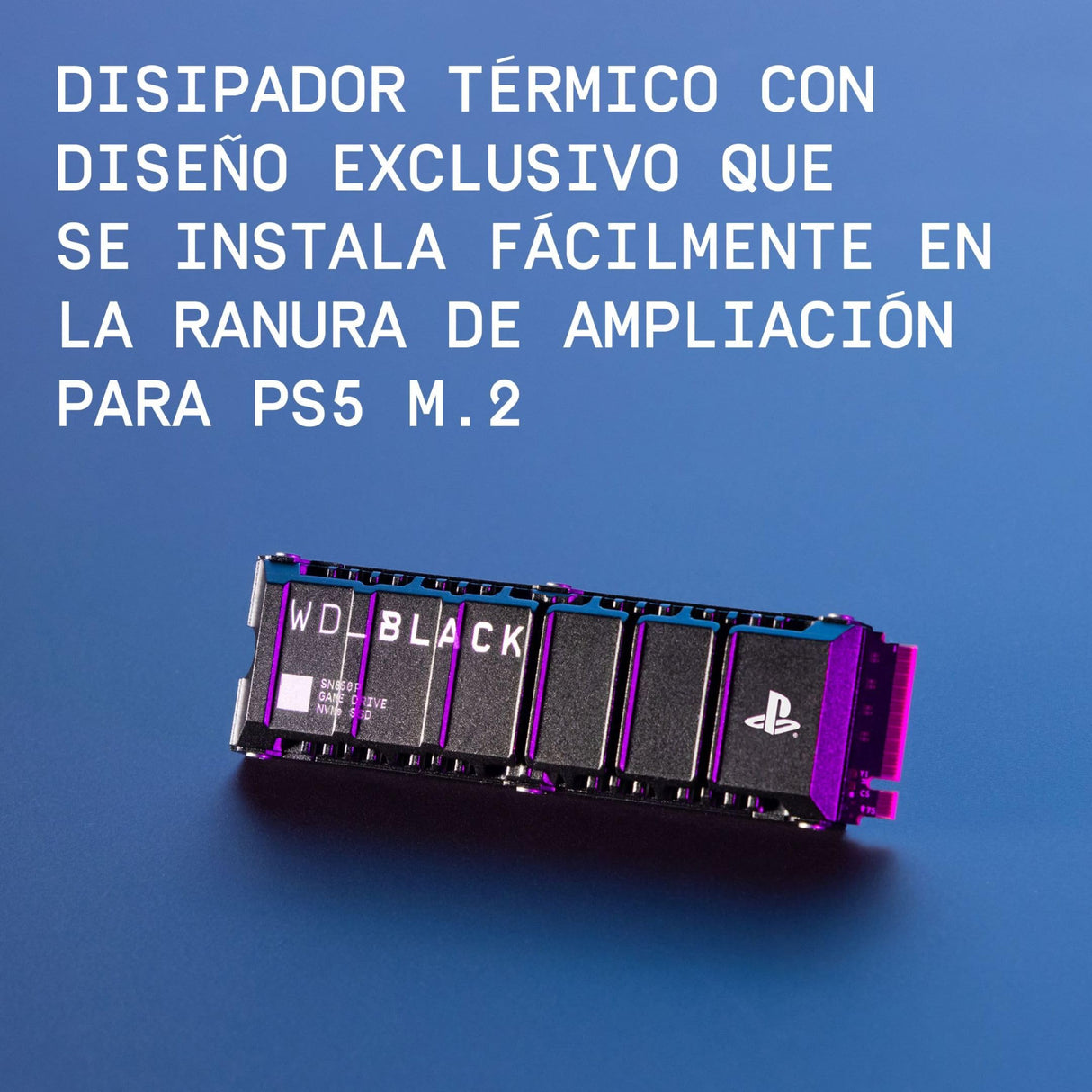 WD_BLACK SN850P SSD PS5, 2TB M.2 2280, Licencia Oficial para Consolas Playstation 5 PS5, Velocidades hasta 7300 MB/s, PCIe NVMe SSD con Disipador Optimizado, SSD para Juegos internos, Negro