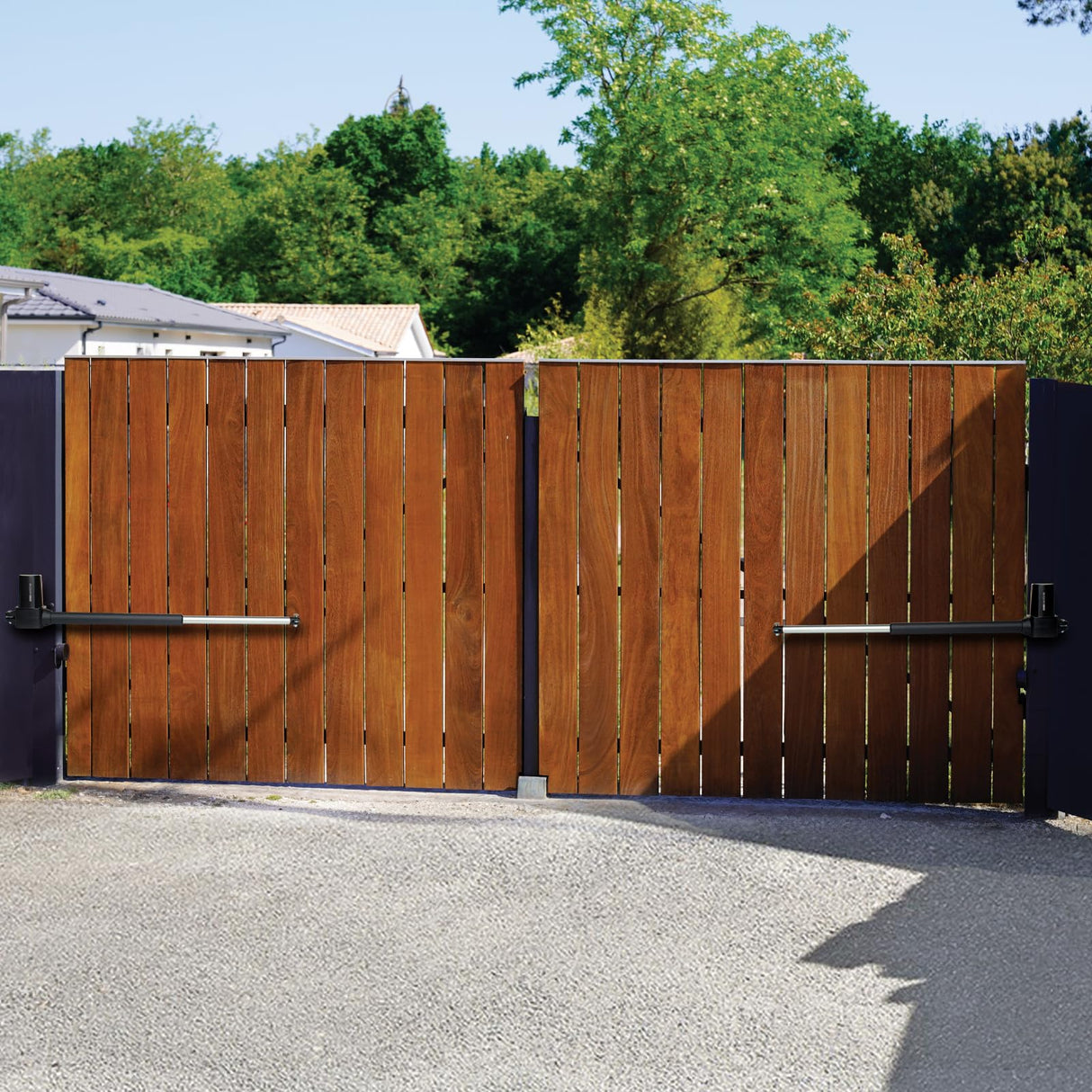 SCS Sentinel, MVE0116, Motorización 24V con Cilindros para Cancela batiente 4M/300kgs, 2 mandos a Distancia de 2 Canales, Compatible con Madera, Aluminio, Hierro, PVC Reforzado, SimplyOpen 1+