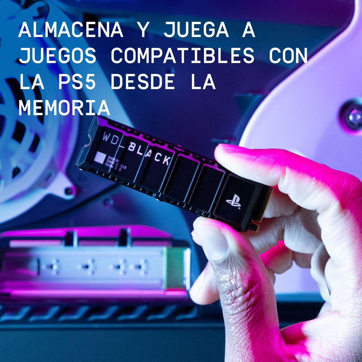 WD_BLACK SN850P 8TB PS5 SSD, Licencia Oficial para Consolas Playstation 5 PS5, Velocidades hasta 7200 MB/s, M.2 2280 PCIe NVMe SSD con Disipador Optimizado, SSD para Juegos internos, Negro