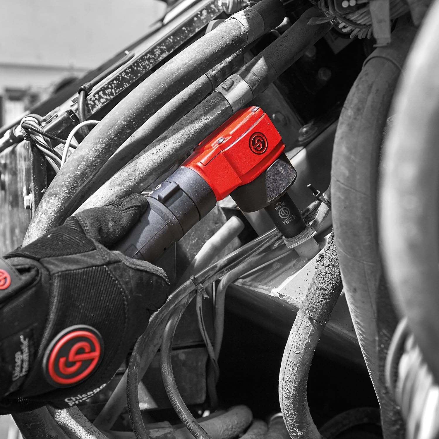 Chicago Pneumatic CP7737 - Llave de impacto angular de 1,27 cm, color rojo