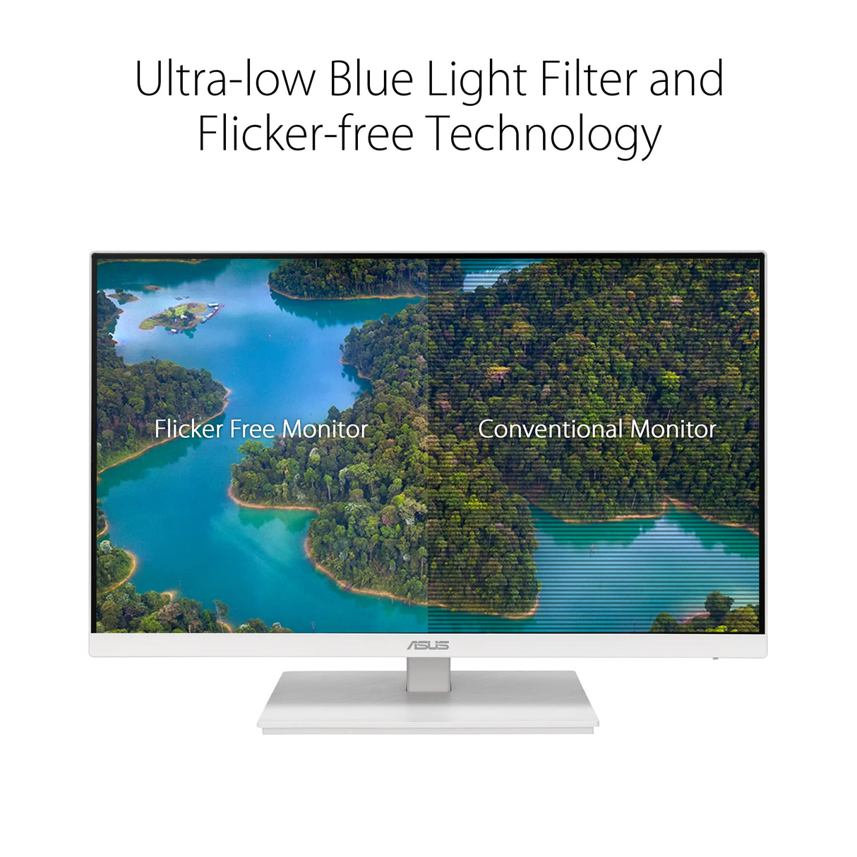 Asus VA24EQSB-W - Monitor Profesional de 23.8 Pulgadas, Full HD, IPS, Sin Marco, 75 Hz, Sincronización Adaptativa, Luz Azul Baja, Sin Parpadeos, Diseño Ergonómico, Montaje en Pared