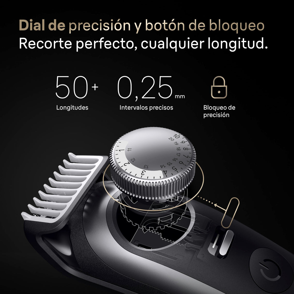 Braun Recortadora De Barba Series 9 BT9545, +11 Accesorios Para Barba, 52 Longitudes, ProBlade, Cromo