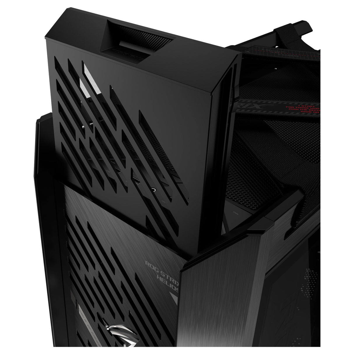 ASUS ROG Strix Helios II GX601S - Chassis EATX Gaming de Aluminio, diseño de Rejilla de Diamantes, 4 Ventiladores, gestión vertátil de Cables, Controlador ARGB, USB-C, Correas de Transporte - Negro