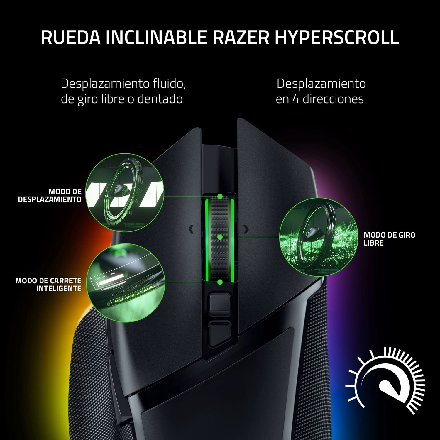 Razer Basilisk V3 Pro - Ratón Inalámbrico Personalizable para Juegos con Rueda Inclinable Hyperscroll (Sensor Óptico Focus Pro 30K, Iluminación Cromática de 13 Zonas, Botones Programables 11) Negro