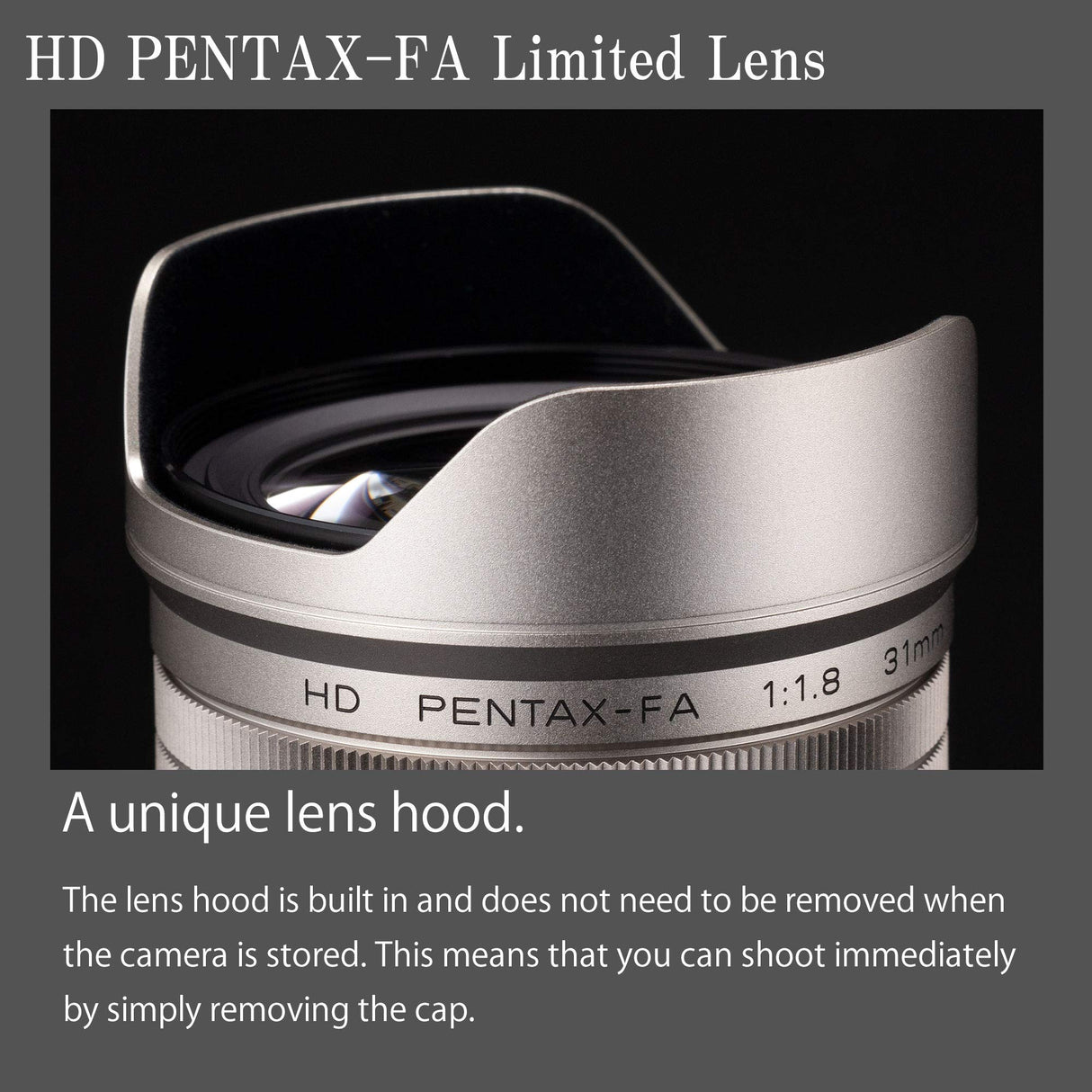 Pentax PENTAX-FA 31mmF1.8 Limited Silver - Objetivo Gran Angular con Revestimiento HD de Alto Rendimiento para el Sistema Pentax K con Sensor de Formato Completo de 35 mm