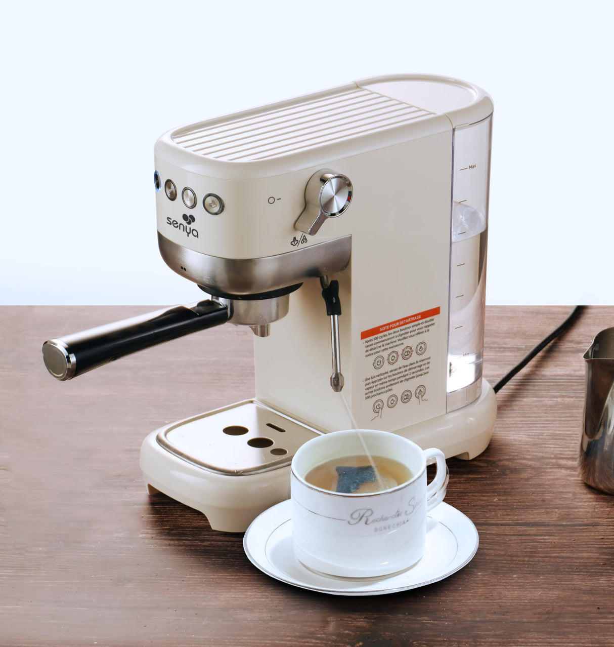 Senya cafetera Tasty Coffee Crema 20 bares, cafetera espresso y capuchino 1300W, Thermoblock, espumador de leche, apagado automático, SYBF-CM006C