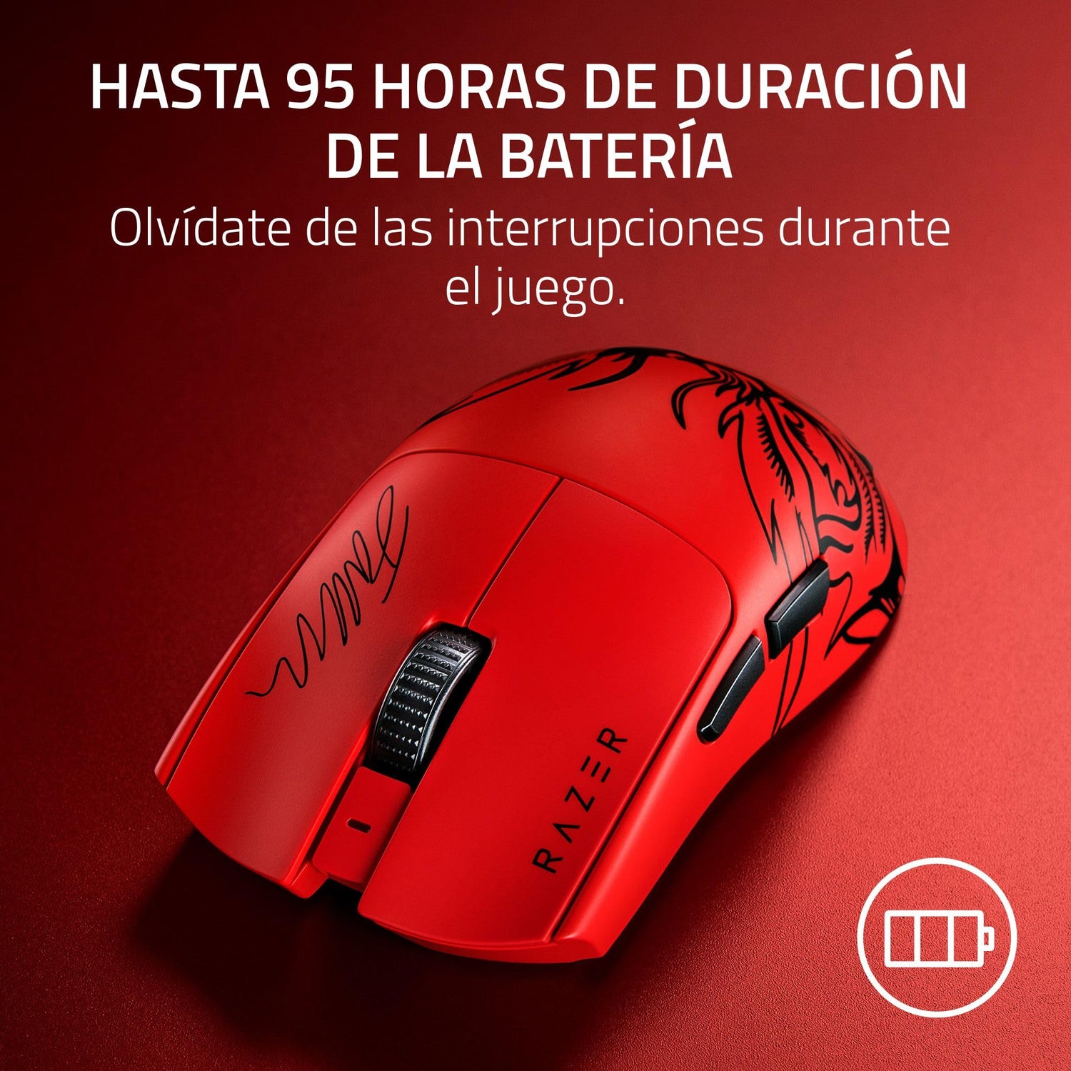 Razer Viper V3 Pro Faker Edition - Ratón inalámbrico Ultraligero Esports Gaming - 8k Hz HyperPolling (diseño Ligero de 54g, Sensor Focus Pro 35K dpi, HyperSpeed Wireless) Faker