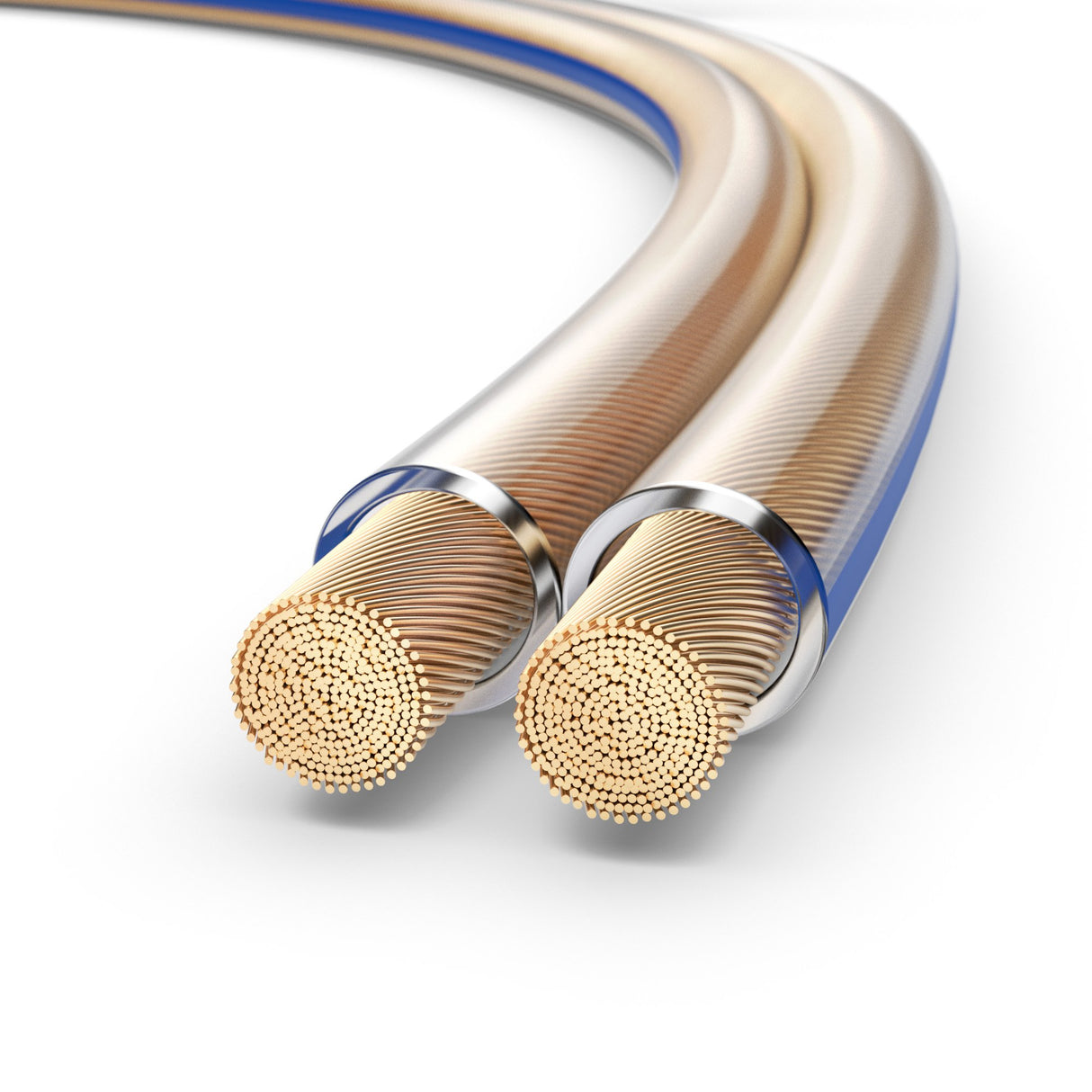 PureLink SP020-025 Cable de altavoz 2 x 4.0 mm² (99.9% OFC cable de cobre sólido 0.10mm) Cable de altavoz de alta fidelidad, 25m, transparente