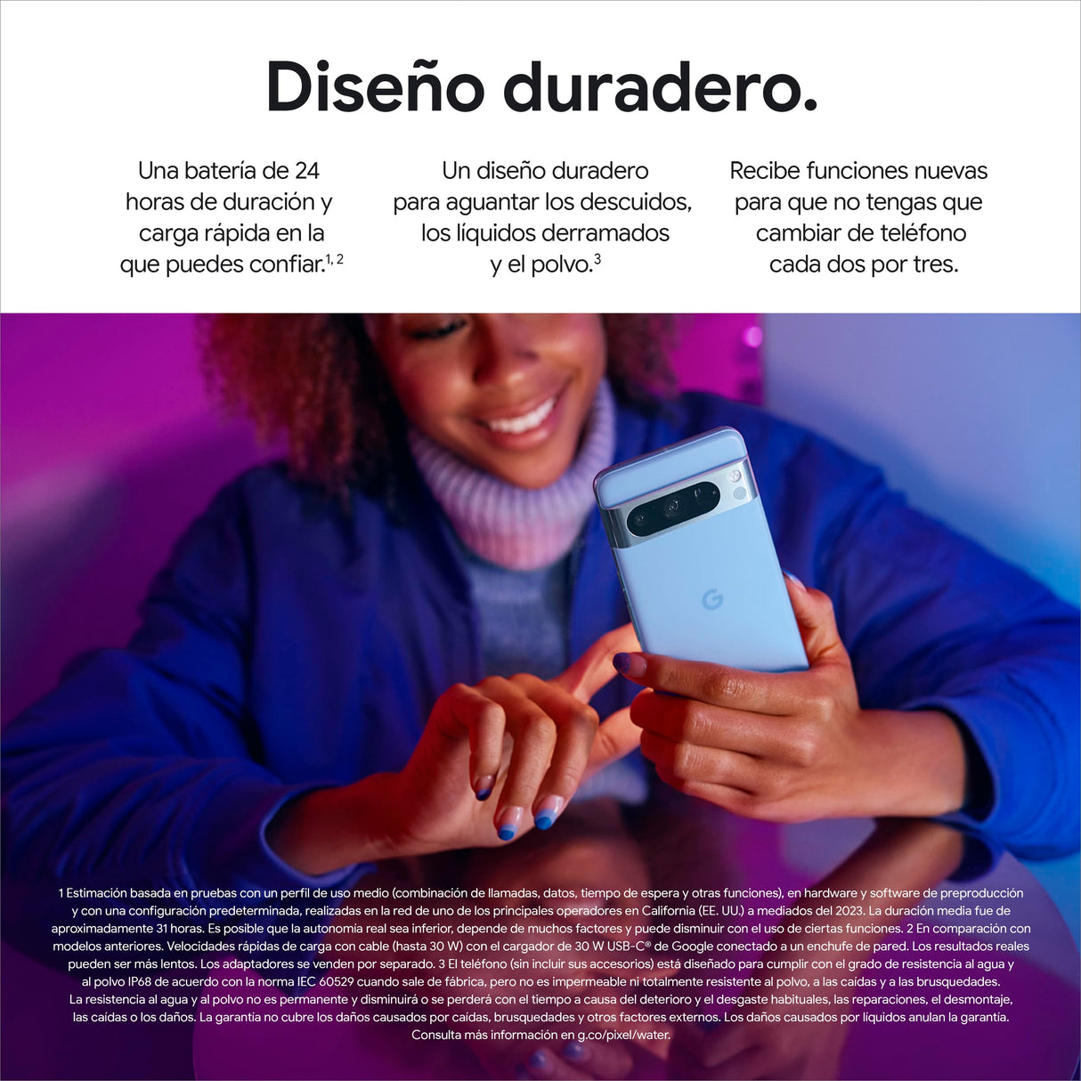 Google Pixel 8 Pro -Smartphone Android libre con lente teleobjetivo, batería con autonomía de 24 horas y pantalla Super Actua - Obsidiana, 512GB