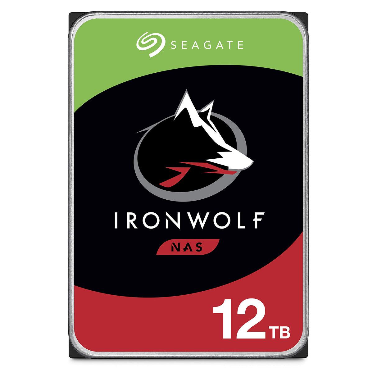 Seagate IronWolf, 12TB, NAS, Disco duro interno, HDD, CMR 3,5" SATA 6GB/s, 7200 RPM, caché de 256 MB para almacenamiento conectado a red RAID y 3 años Rescue Services (ST12000VN0007)