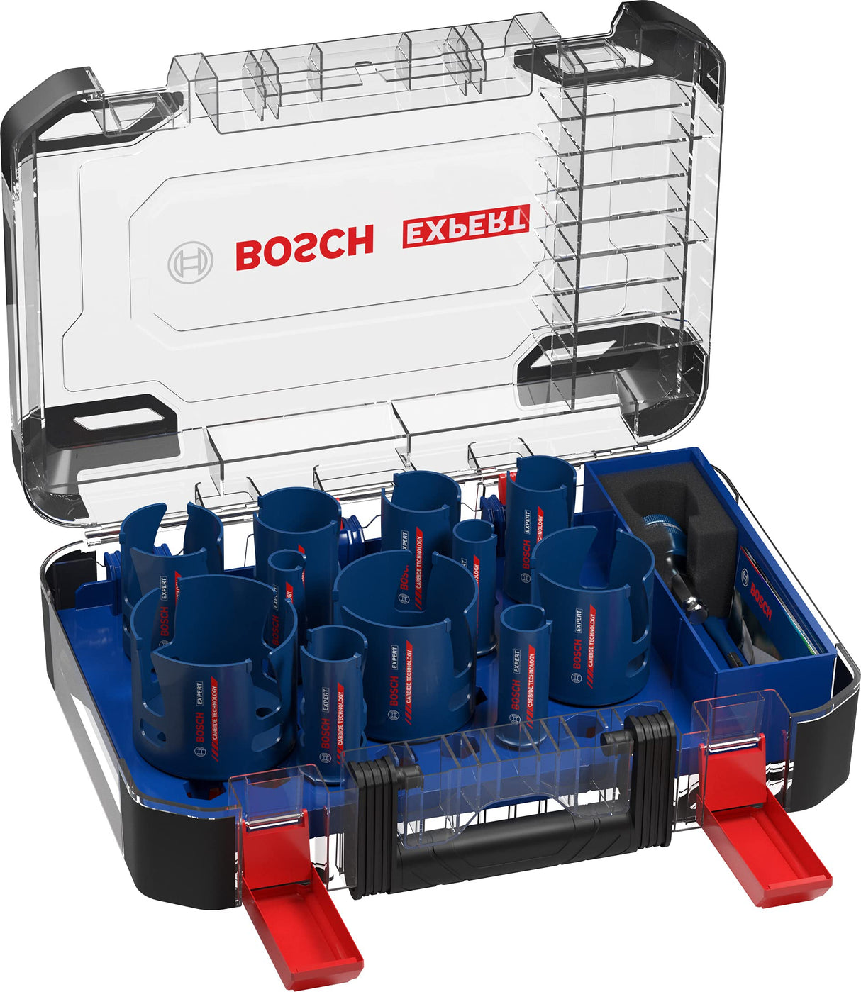 Bosch Professional 15 uds. Set de Sierra de Corona Expert Construction Material (para Madera blanda, Ø 20-76 mm, Accesorios Taladro de impacto rotativo)