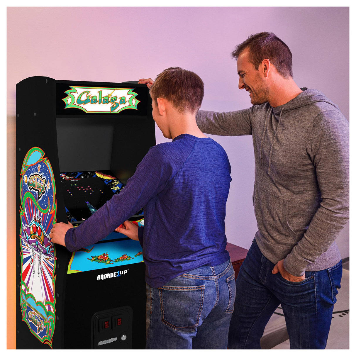 Arcade1Up-GALAGA Deluxe 14 Games in 1, 5 Foot Stand-Up Cabinet Arcade Machine Dominio Videojuegos, Multicolor, M (Tastemakers GAL-A-305427)