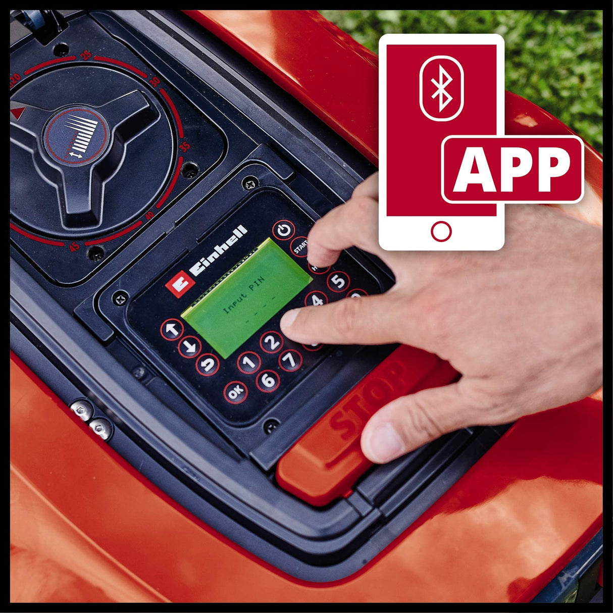 Einhell Robot cortacésped FREELEXO 800 LCD BT Solo Power X-Change. Para céspedes de hasta 800 m², cortacésped multizona, control Bluetooth, para pendientes de hasta el 35 %. No incluye batería