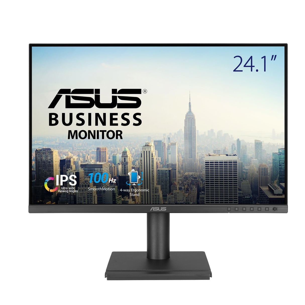 ASUS BE248QF Monitor Profesional de 24.1 Pulgadas, WUXGA 1920 x 1200, IPS, 100Hz, sin Marco, diseño ergonómico, HDMI, Eye Care, luz Azul Baja, antiparpadeo, Montaje en Pared, sostenibilidad