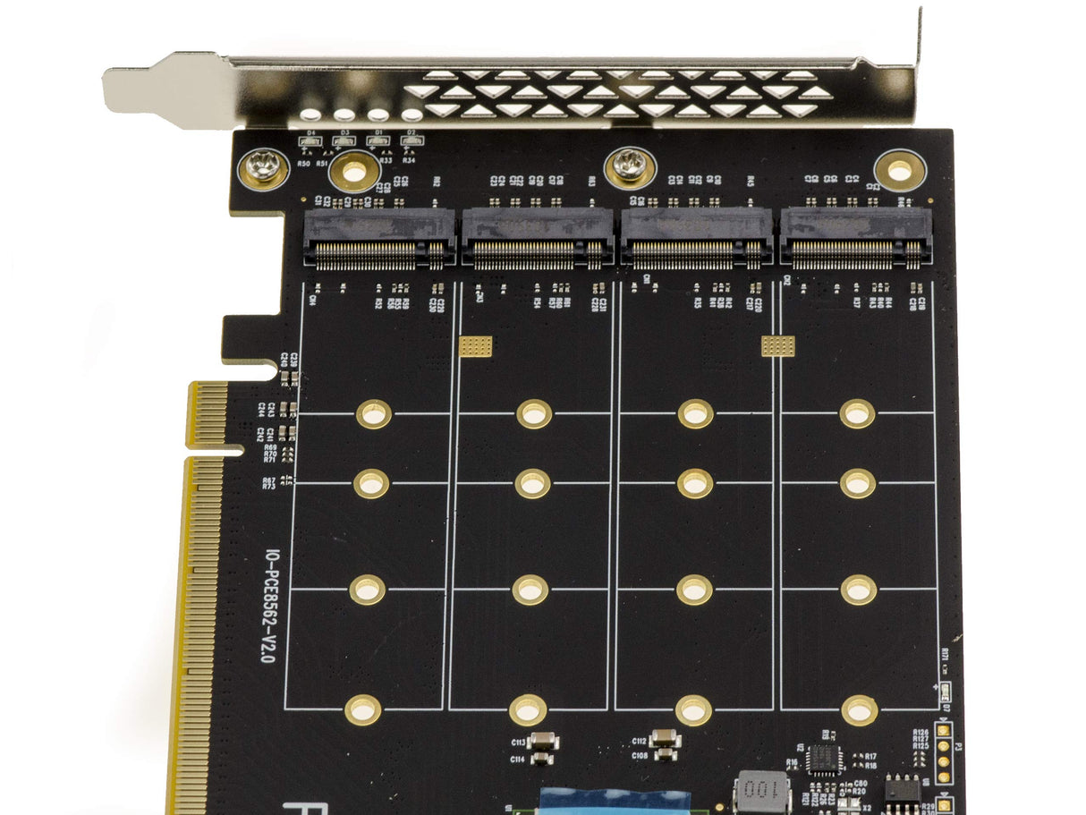 Kalea-INFORMATIQUE Tarjeta controladora M2 PCIe x16 para 4 Unidades SSD M.2 NVMe M Key con chipset 2824 Compatible con los Modos Non-Bifurcation y Bifurcation