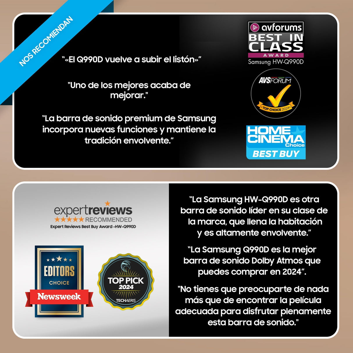 SAMSUNG Barra de Sonido HW-Q990D/ZF 2024 - Dolby Atmos inalámbrico, Q-Symphony,11.1.4 Canales, SpaceFit Sound Pro y Compatible con asistentes de Voz
