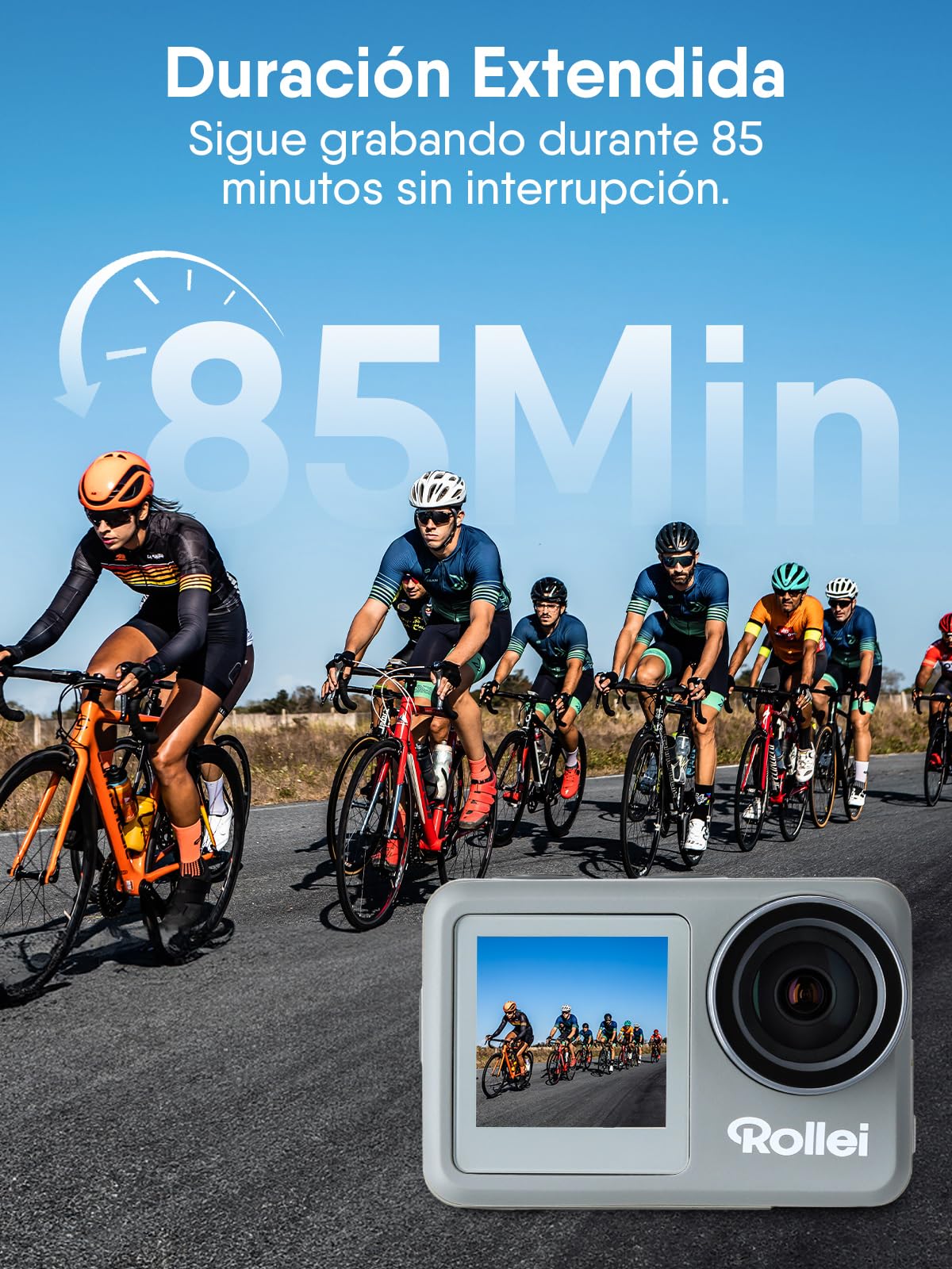 Cámara de Acción, Rollei Actioncam 9s Plus Cámara Deportiva 4K 60fps Estabilización Camara Subacuática Impermeable 40M con Sensor de 1/2,5 Pulgadas Pantalla Táctil con Accesorios para Deporte Buceo