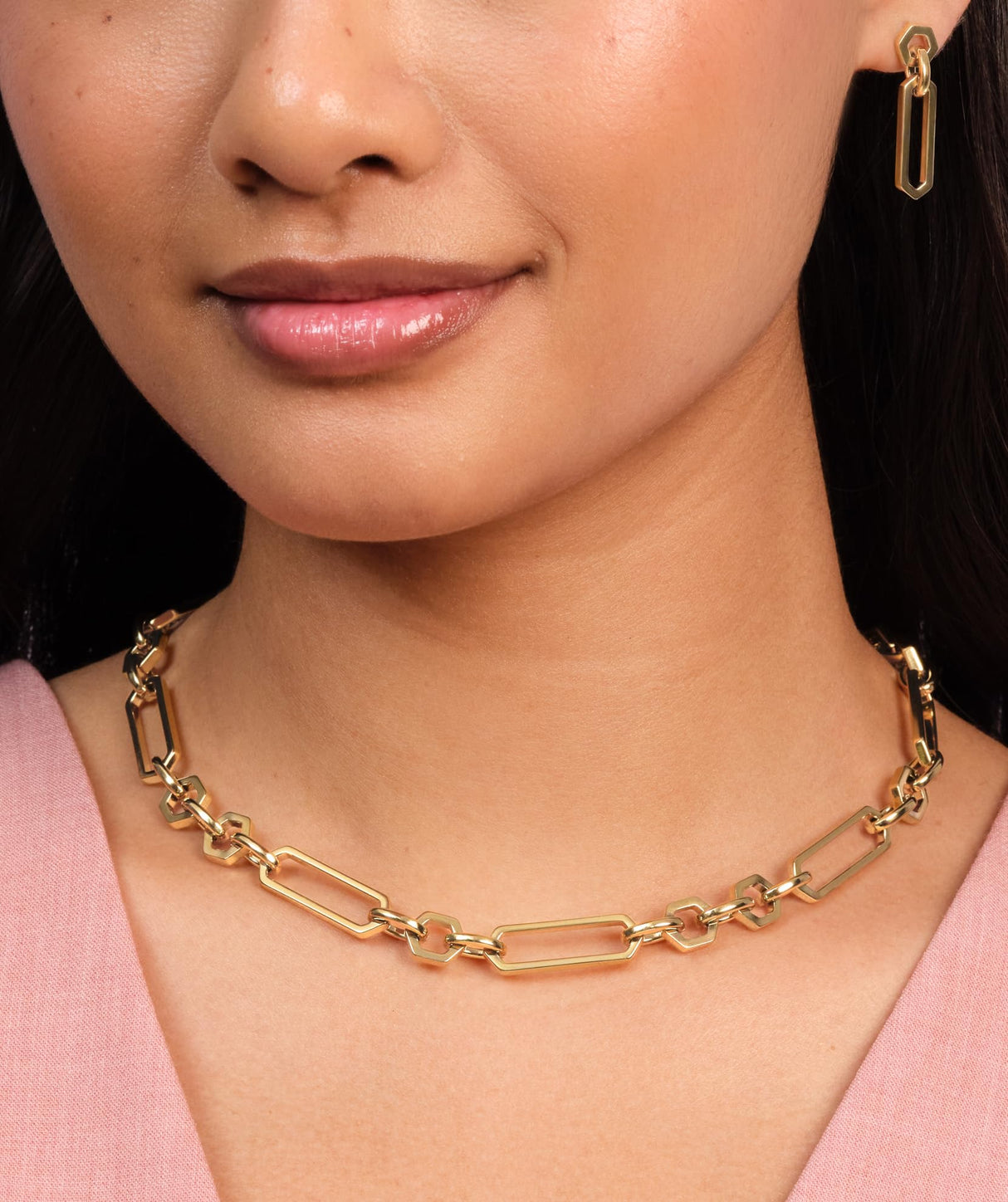 Olivia Burton Collar de Eslabones para Mujer Colección HEX LINK en Oro Amarillo - 24100369