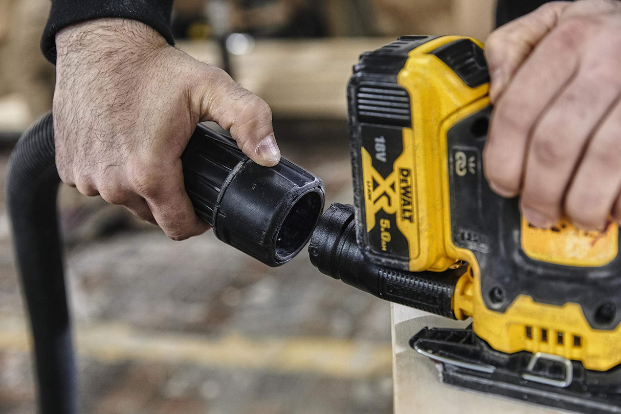DEWALT DCW200NT-XJ - Lijadora Orbital XR 18V, 7 Velocidades, Sin cable, Motor sin escobillas, Bolsa para el polvo, Maletín TSTAK II, Sin Cargador/batería