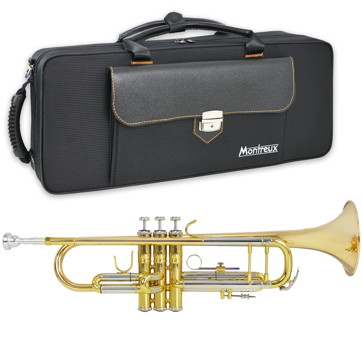 Montreux Concert Series Intermediate Advanced Bb Trompeta Con Estuche De Transporte Premium, Portavoz De 7C - Latón Plateado De Plata, Campana De 4.75 Pulgadas / 12 Cm, B Plana
