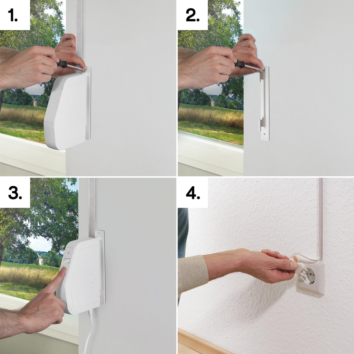 HOMEPILOT - RolloTron Pure Montaje superficial mini | Motor eléctrico para persianas enrollables. Accesorio Smart Home - ¡adecuado para instalaciones posteriores! Capacidad de carga: 30 kg