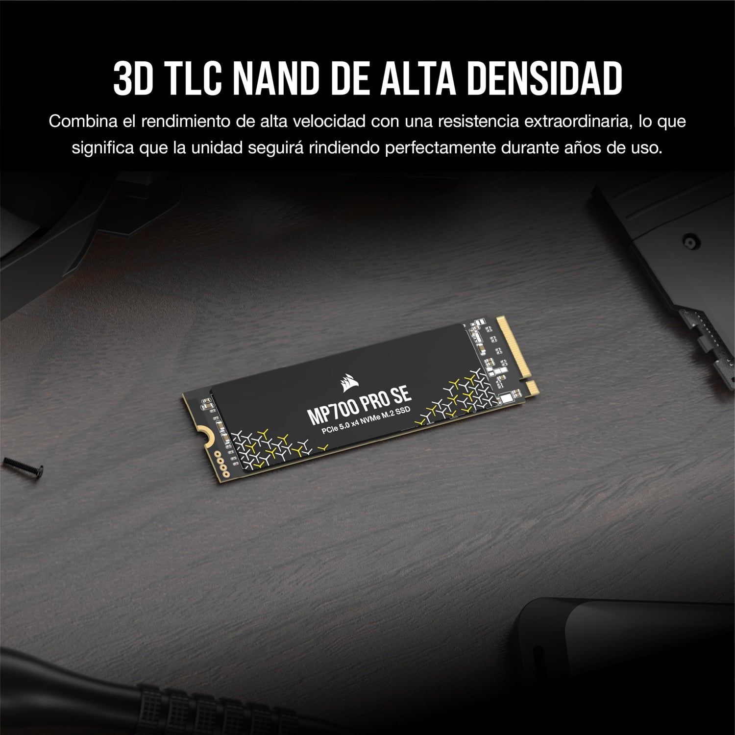 Corsair MP700 Pro SE 4 TB M.2 PCIe Gen5 x4 NVMe 2.0 SSD – M.2 2280 – hasta 14.000 MB/s Velocidad de Lectura Secuencial – TLC NAND de Alta Densidad – Negro