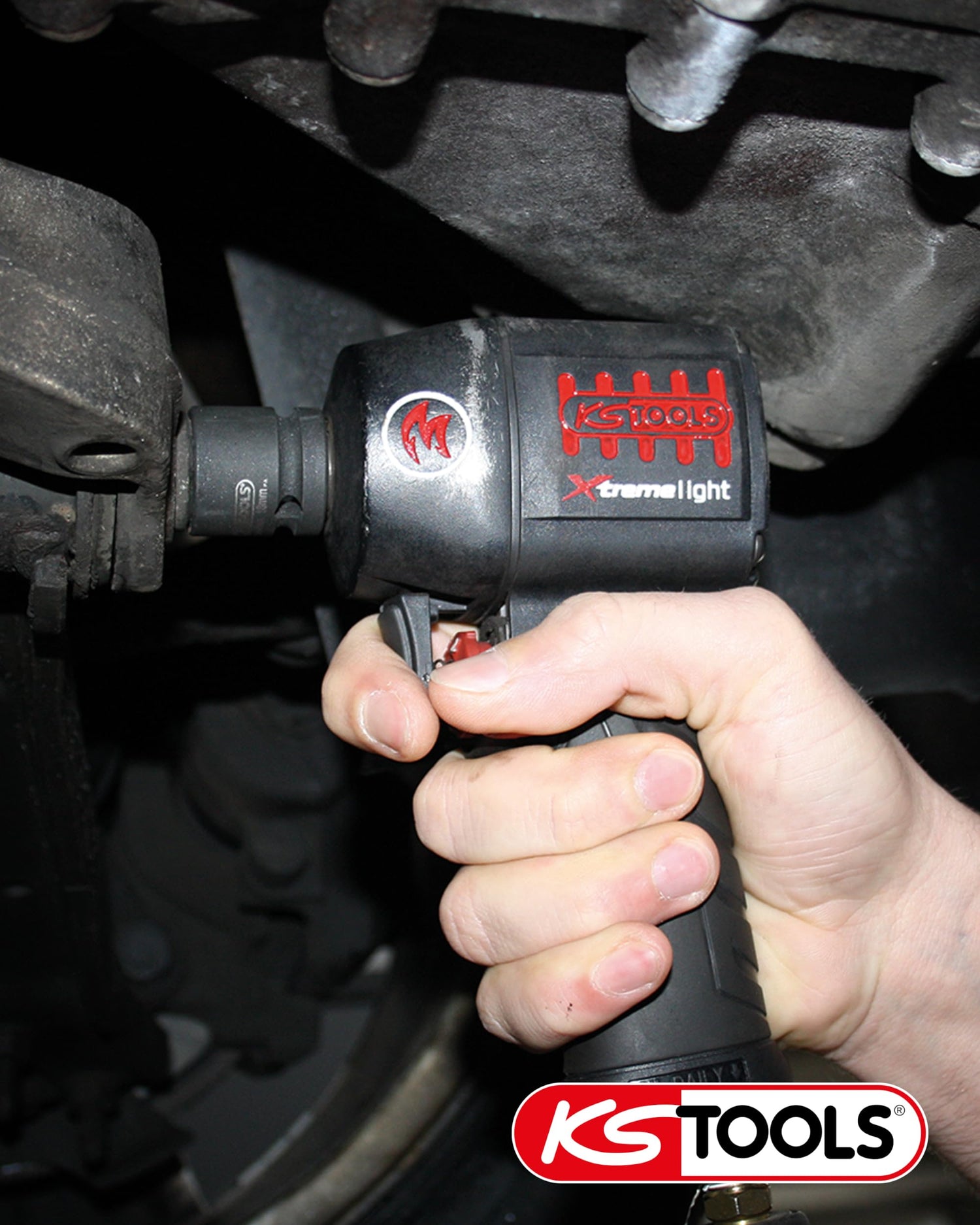 KS Tools 515.1150 1/2" Atornillador de impacto neumático de alta potencia miniMONSTER Xtremelight con 1.390 Nm