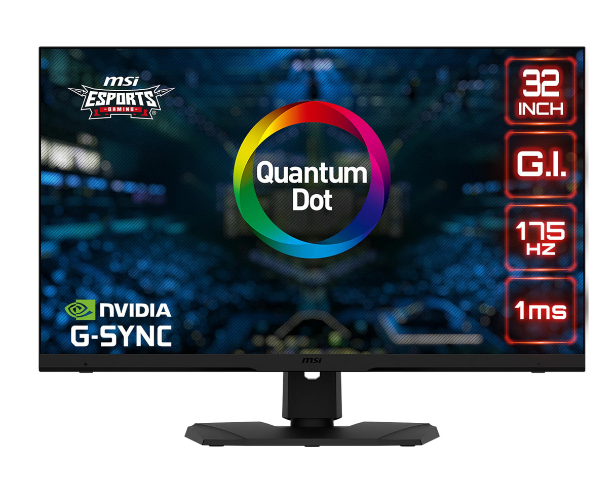MSI Optix MPG321QRF QD – Monitor Gaming de 32”, 175Hz, 2560x1440 (WQHD), ratio 16:9, G-SYNC Compatible, brillo 600 nits, 1 ms de respuesta, negro, compatible con consolas