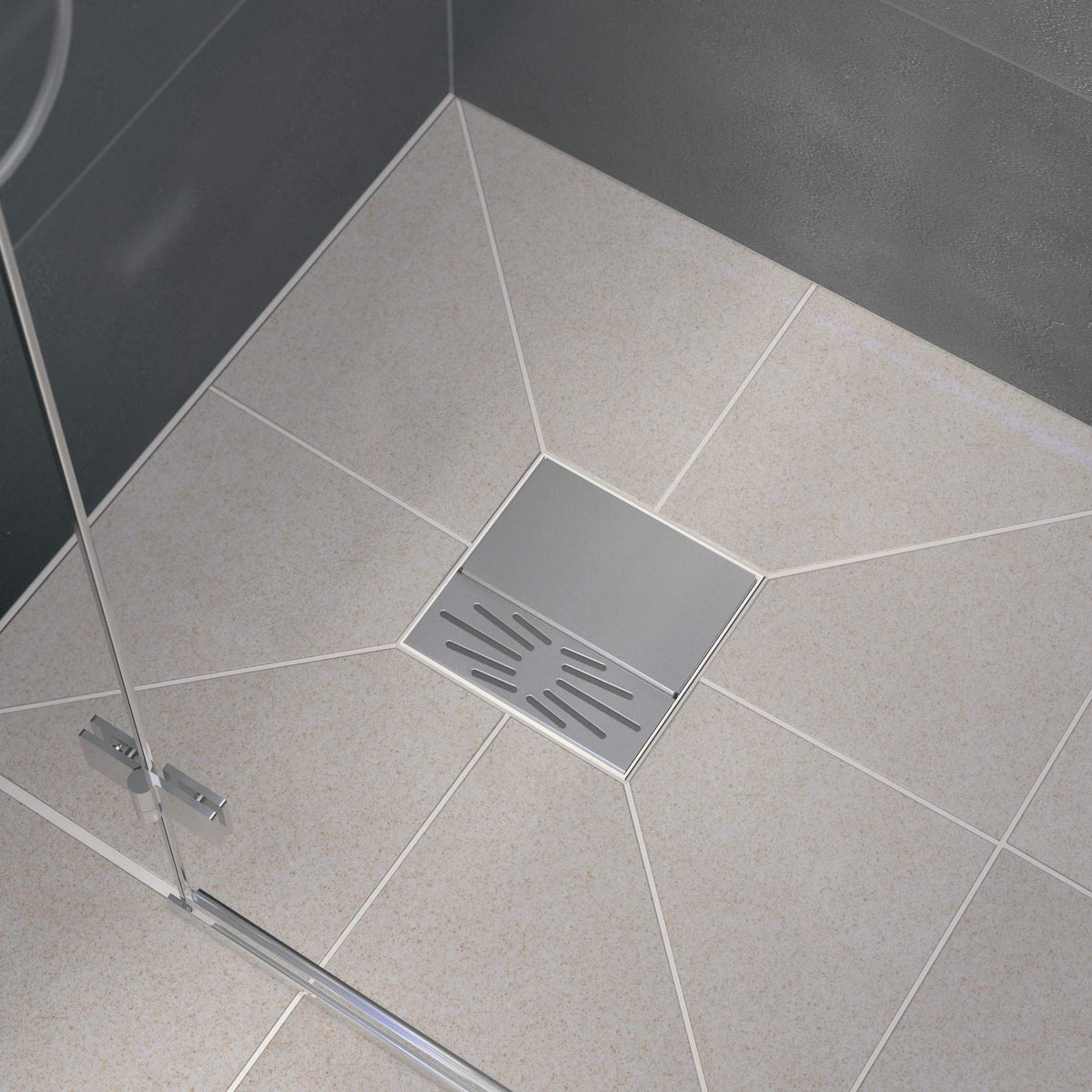 LUX ELEMENTS Suelo de ducha sellado de 140 x 90 cm, de espuma rígida, con bomba de desagüe y pendiente (cuatro caras), listo para azulejos, color gris