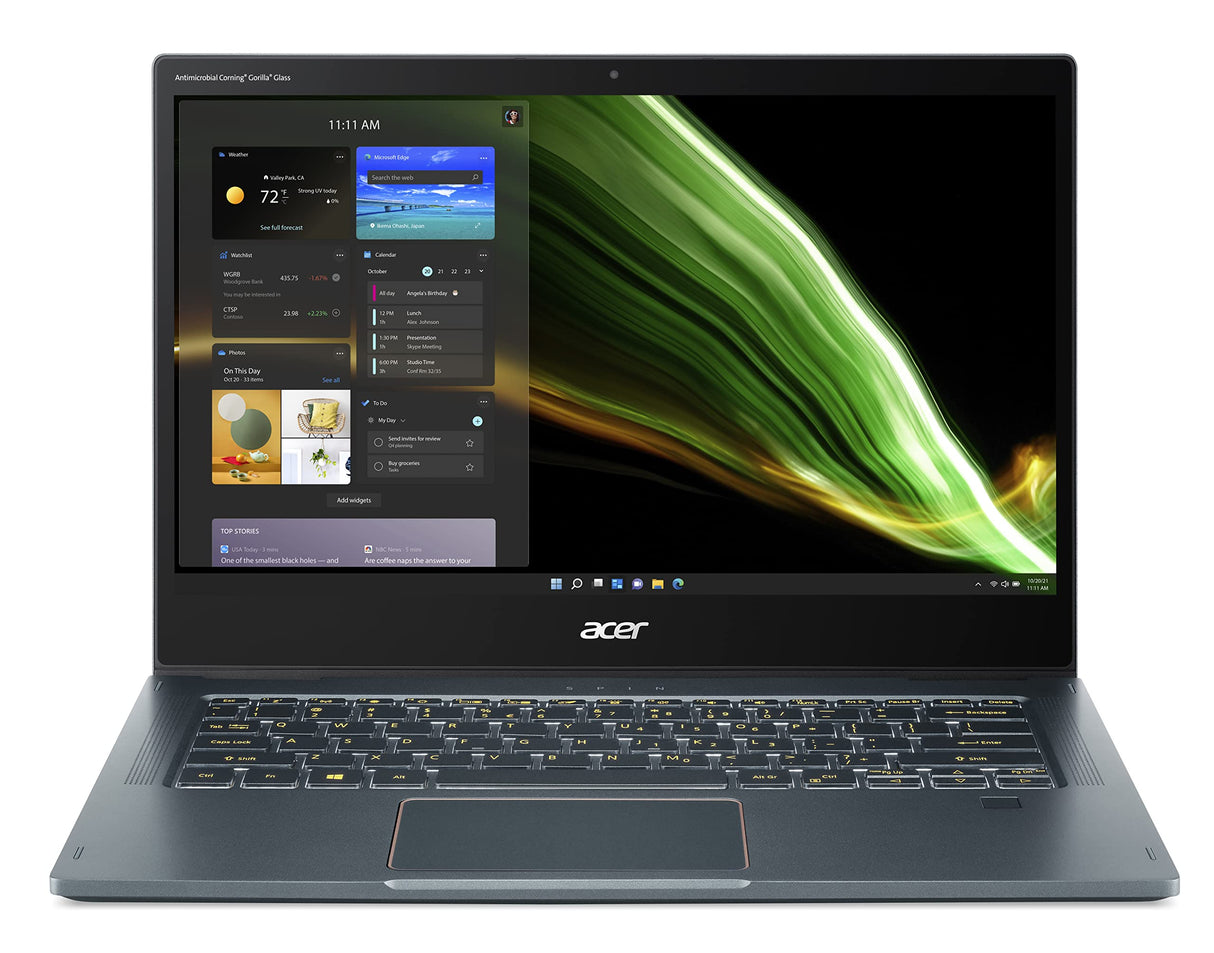 Acer Spin 7 SP714-61NA-S79F - Ordenador Portátil Convertible 14" FullHD (Qualcomm Kryo 495, 8GB RAM, 512GB SSD, Qualcomm Adreno 685, Windows 11 Home) Azul - Teclado QWERTY Español