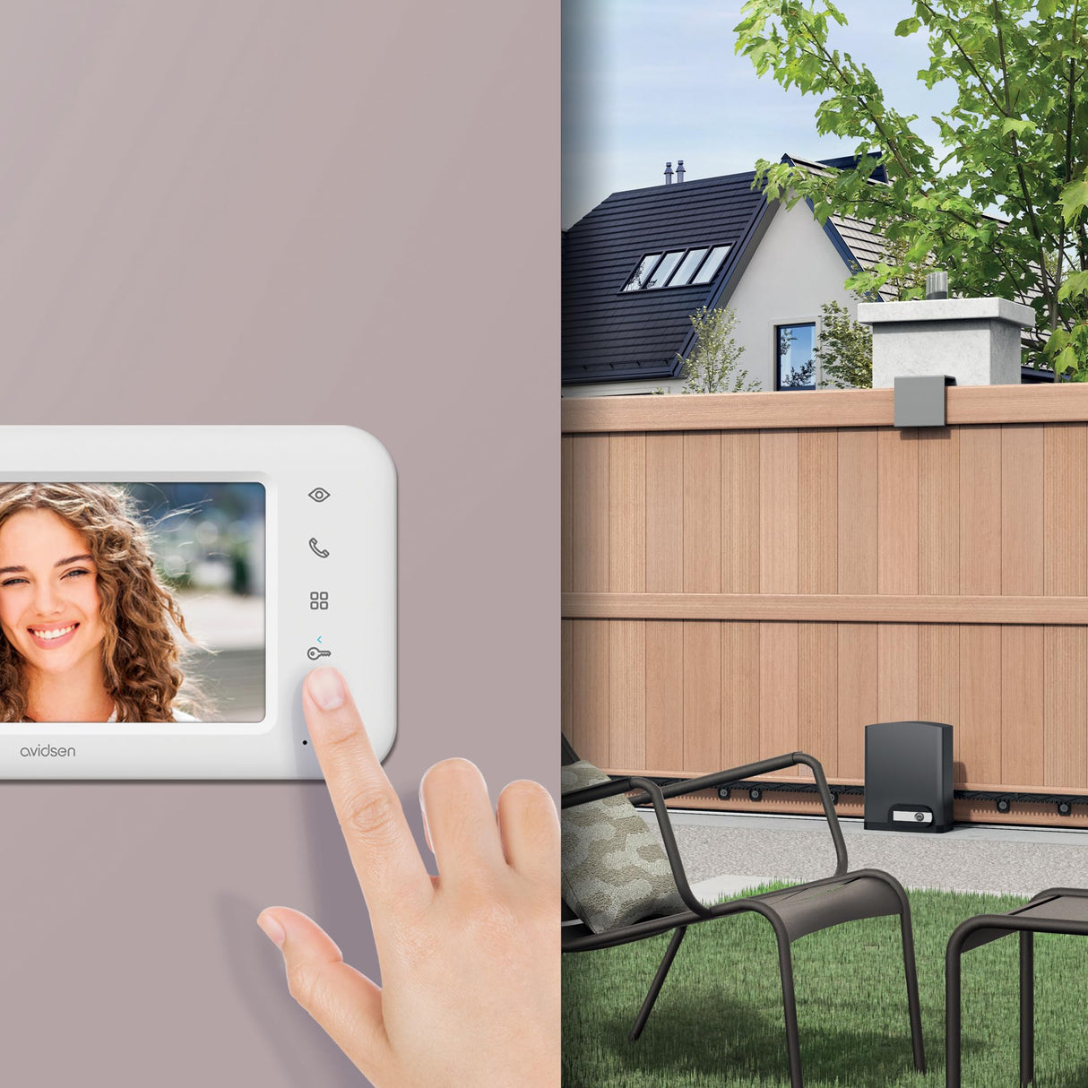 Avidsen 114465 Motorización conectada para Puerta corredera-Orea Connect, Gris