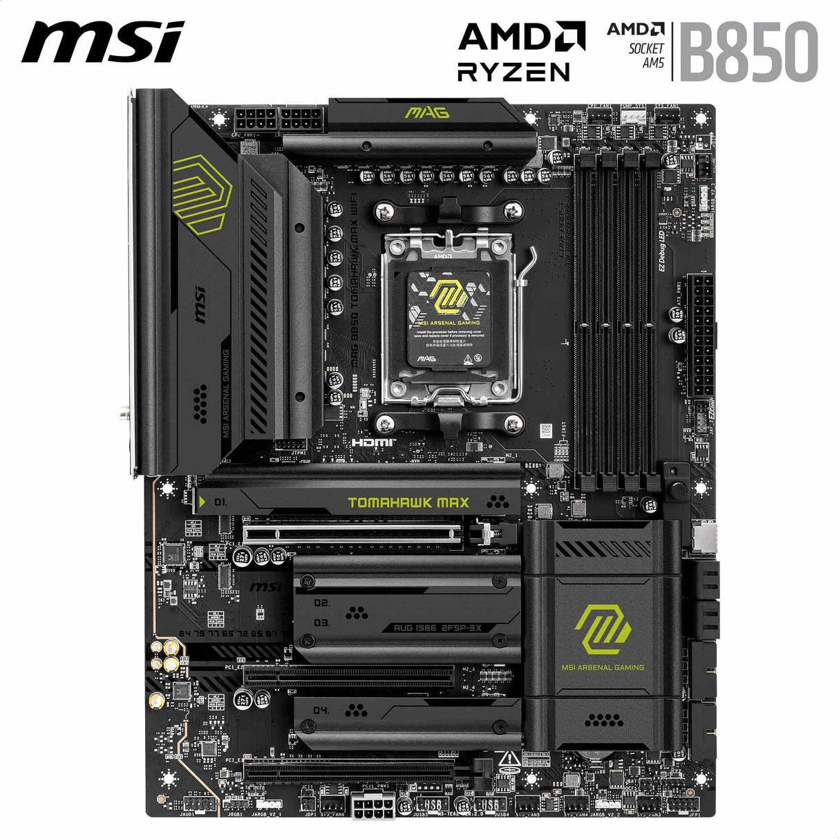 MSI mag B850 Tomahwak MAX, WiFi 7 Bluetooth 5.4, DDR5, ATX, Placa Base AM5