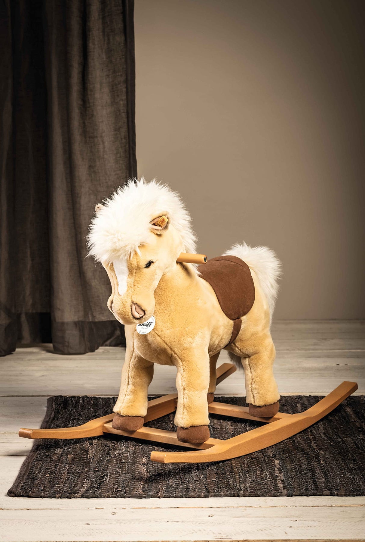 Steiff 48906 - Franzi, Peluche Pony en balancín, Color marrón Claro