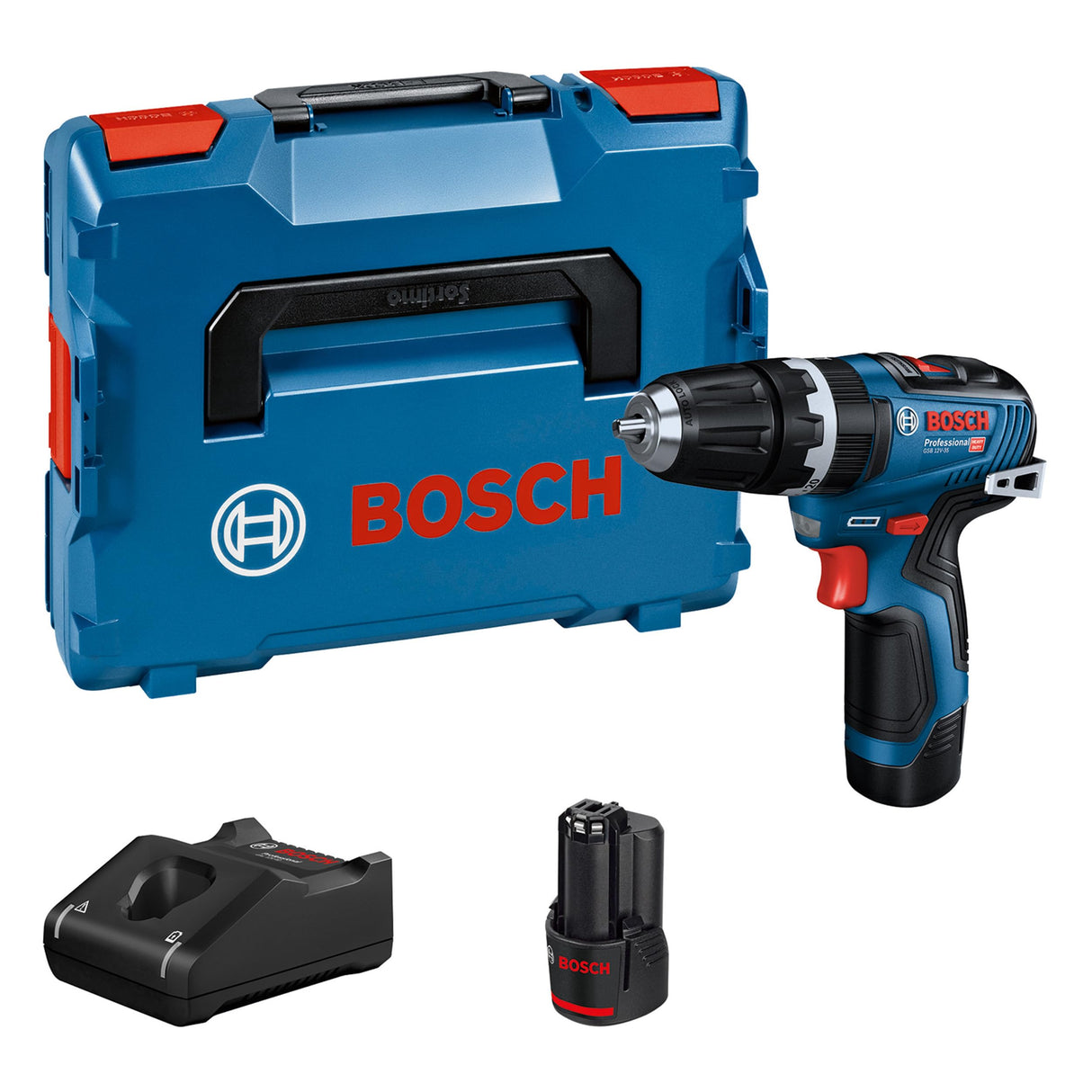 Bosch Professional 12V System GSB 12V-35 - Taladro percutor a batería (Brushless, 35 Nm, 1750 rpm, 2 baterías x 3.0 Ah, L-BOXX)