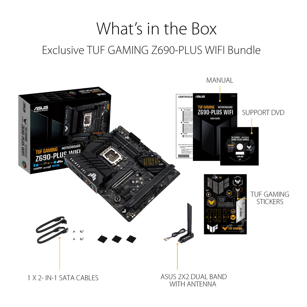 ASUS TUF Gaming Z690-PLUS WiFi - Placa Base Gaming ATX Intel Z690 LGA 1700 (VRM de 15 Fases, PCIe 5.0, RAM DDR5, 4 x M.2, Wi-Fi 6, USB 3.2 Gen. 2 de Tipo C Frontal, Thunderbolt 4 e iluminación RGB)
