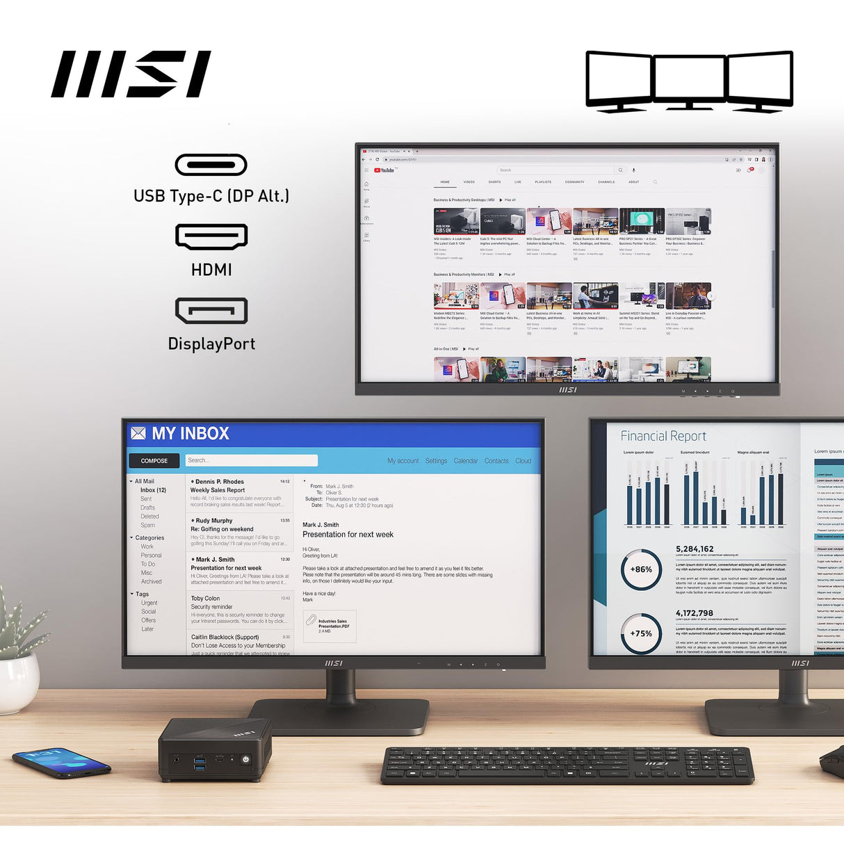 MSI Cubi N ADL-007DE Intel N100, 4GB DDR4-3200, 128GB SSD, Intel UHD Grafik, WIFI5, BT 4.2, Windows 11 Pro